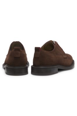 HUGO - Derby shoes in suede - Brown