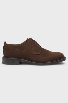 Derby shoes in suede, Brown