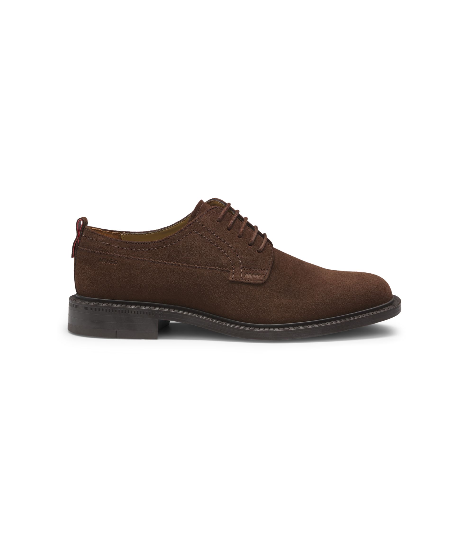 HUGO - Derby shoes in suede - Brown