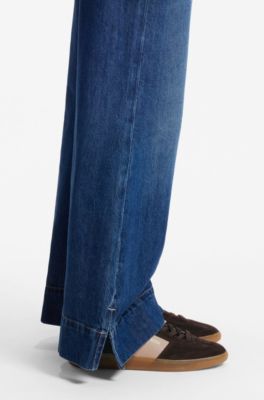 Suede trainers with smooth-leather trims, Dark Brown