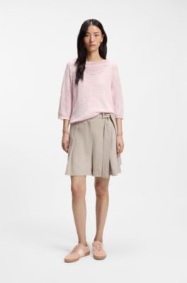 Suede trainers with smooth-leather trims, light pink