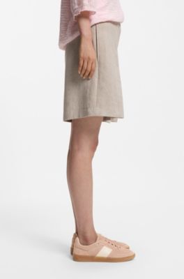 Suede trainers with smooth-leather trims, light pink