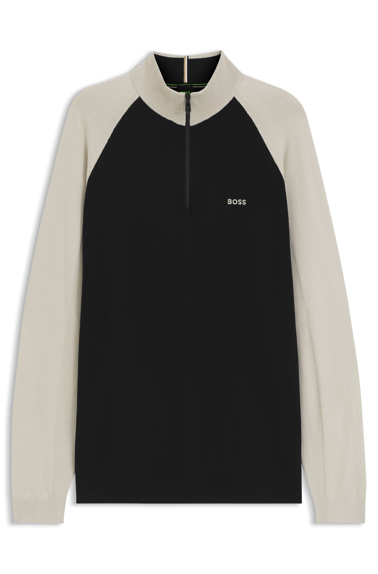Boss Colour-blocked sweater with zip neck stickade tröjor herr – bild 4