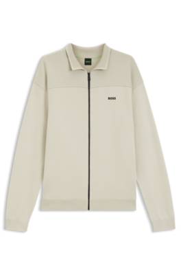 Zip-up cardigan with structured graphic pattern 1