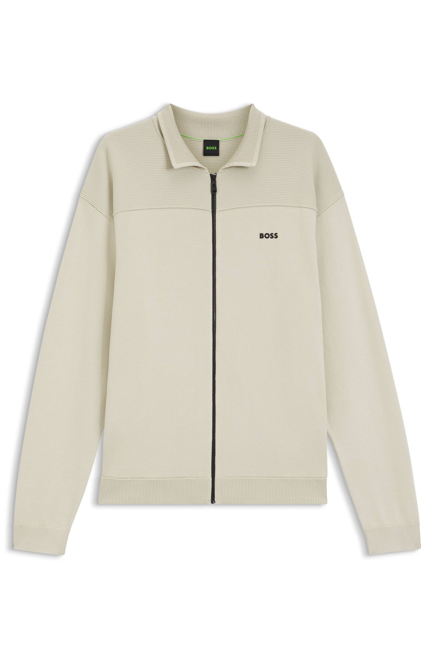 Boss Zip-up cardigan with structured graphic pattern herr – bild 4