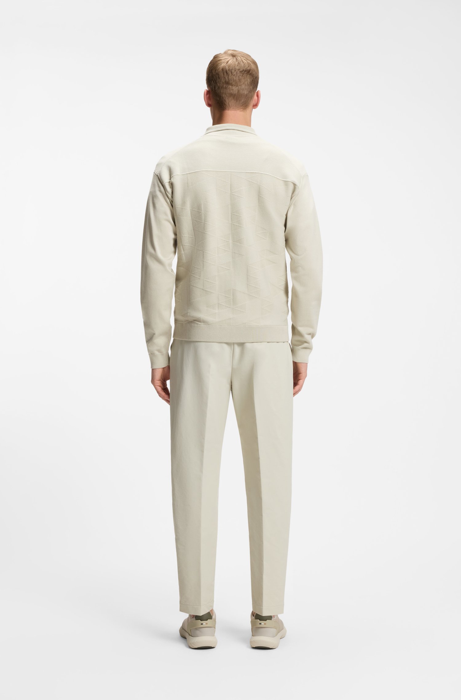 Boss Zip-up cardigan with structured graphic pattern herr – bild 3