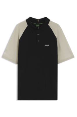 Boss Active colour-blocked knit polo pikéer herr – bild 4