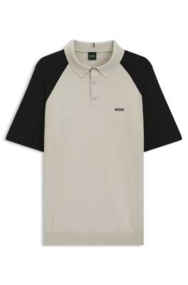 Boss Active colour-blocked knit polo pikéer herr – bild 4