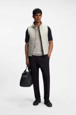 Active colour-blocked knit polo , Light Beige