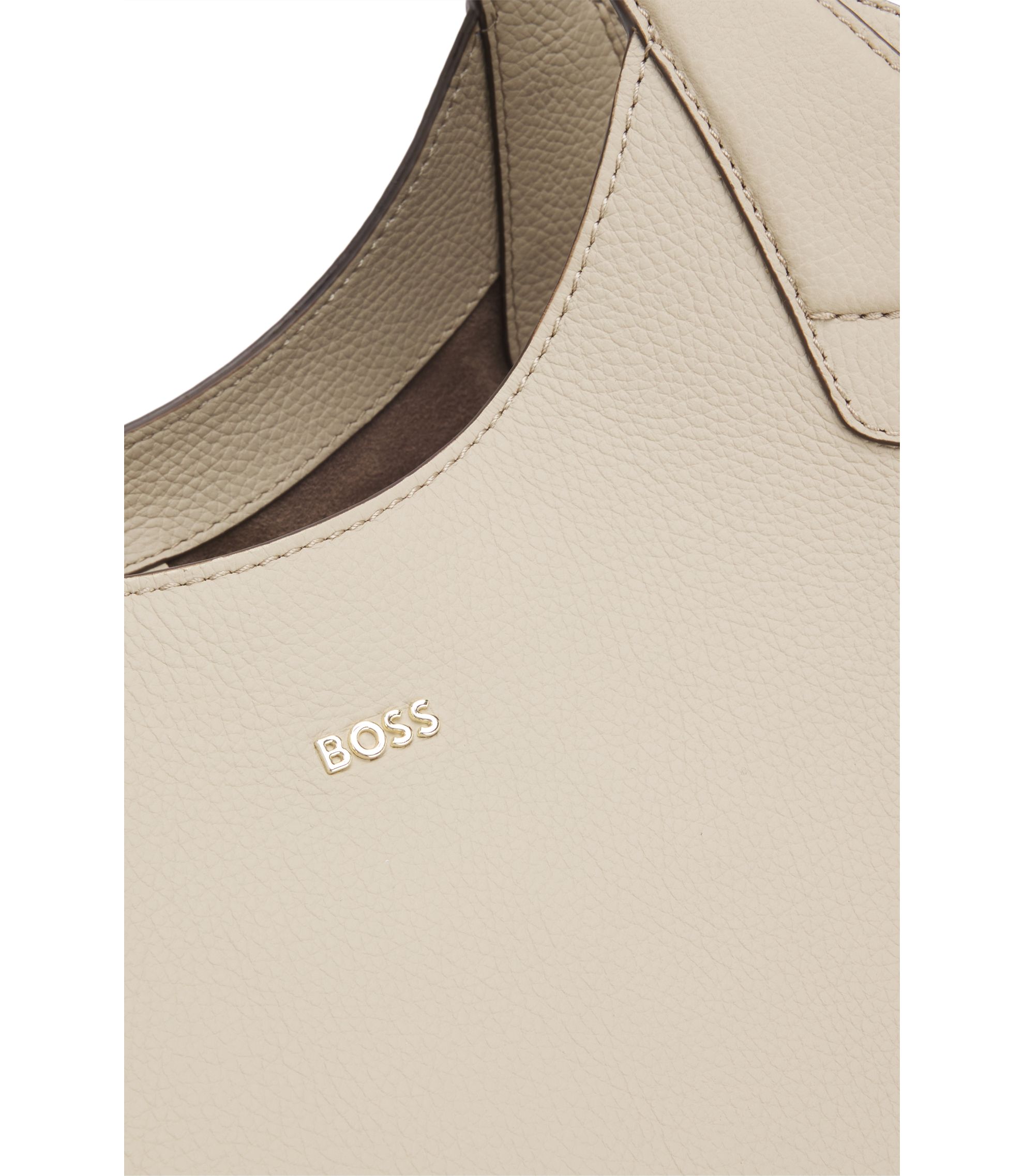 BOSS - グレインレザー トートバッグ レタリングロゴ - ライトベージュ