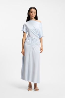 Sandales en cuir &agrave; talon bottier et brides, Blanc