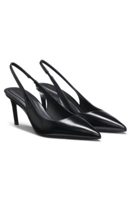 Slingback pumps in patent leather, Black