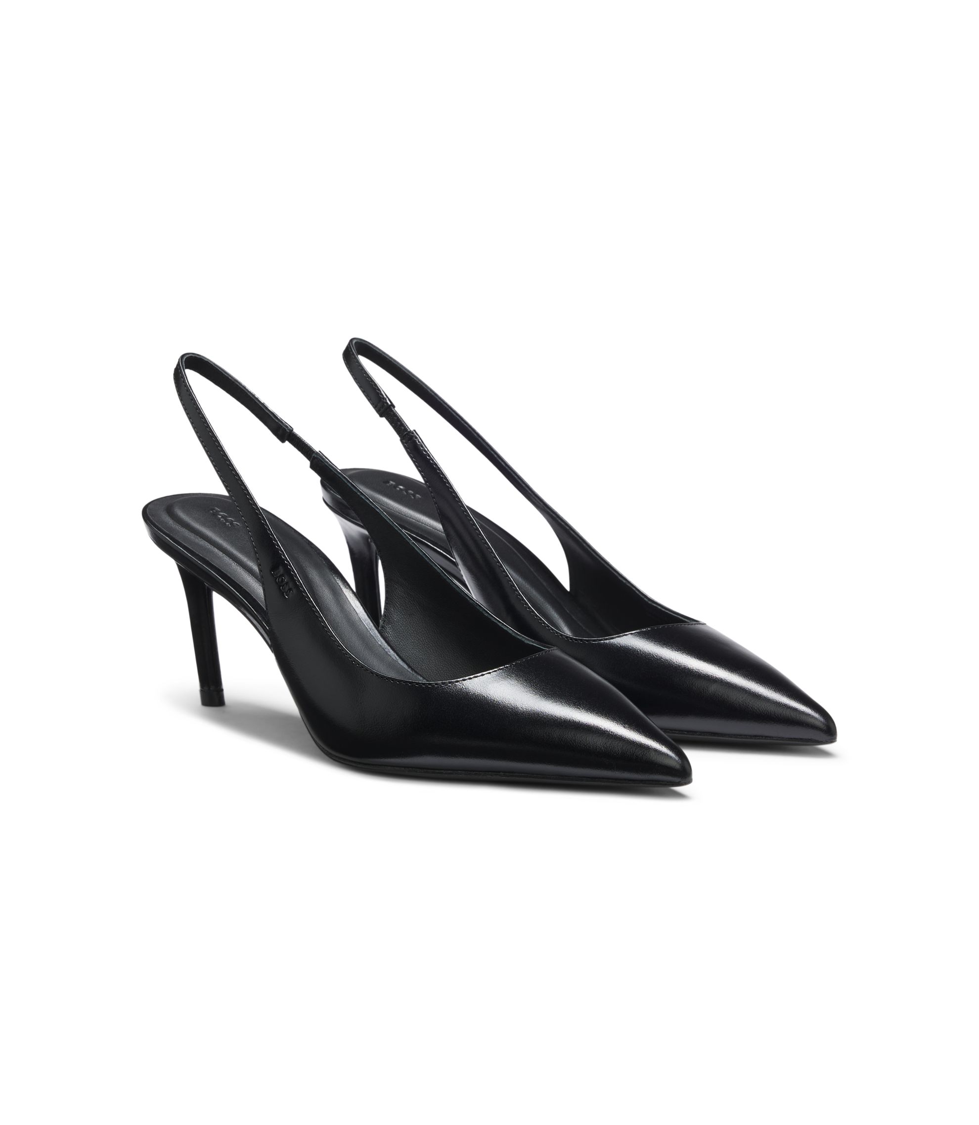 Slingbacks aus Lackleder