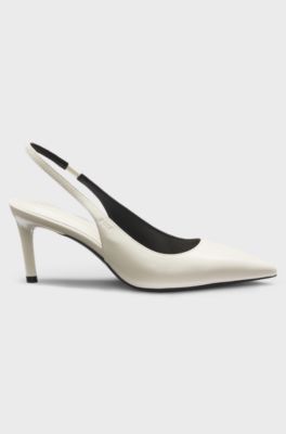 Pumps van lakleer met open hiel, Wit