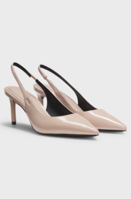 Slingback pumps in patent leather, Dark Red