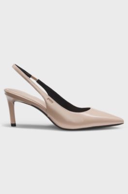 Slingback pumps in patent leather, Light Red