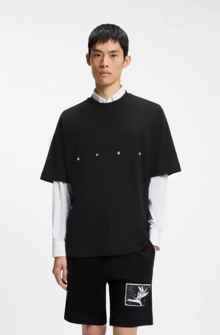 Oversize-fit cotton T-shirt with bold printed logo