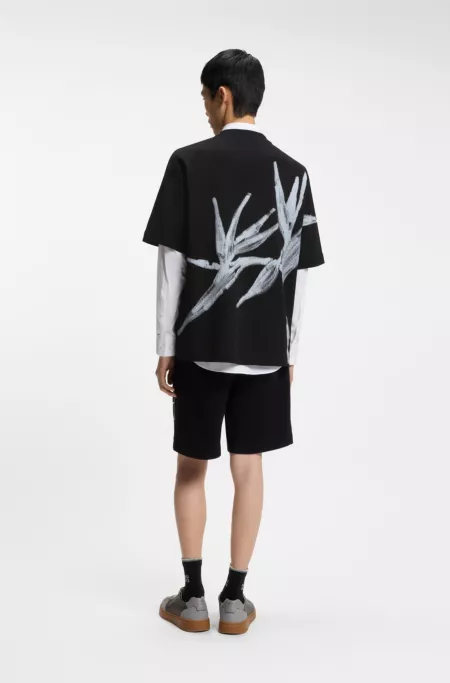 Oversize-fit cotton T-shirt with bold printed logo
