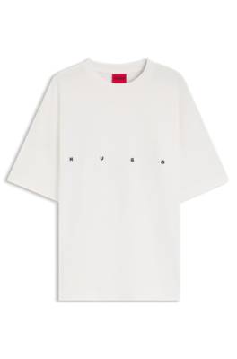 Oversize-fit cotton T-shirt with bold printed logo 1