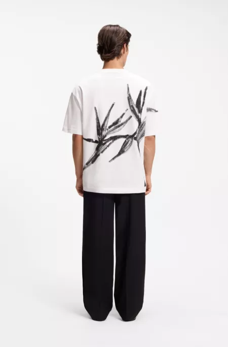 Oversize-fit cotton T-shirt with bold printed logo