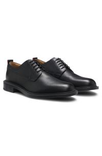 Derby shoes in grained leather, Black