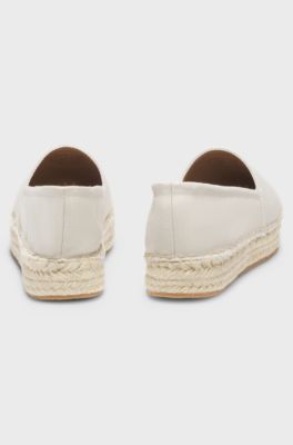 Espadrilles en toile &agrave; monogramme Double B, Naturel