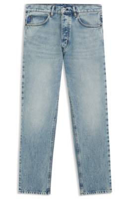 Hugo Regular-fit jeans in bright-blue broken-twill fabric herr – bild 4