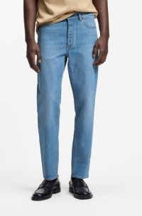 Tapered-fit jeans in bright-blue stretch denim, Blue