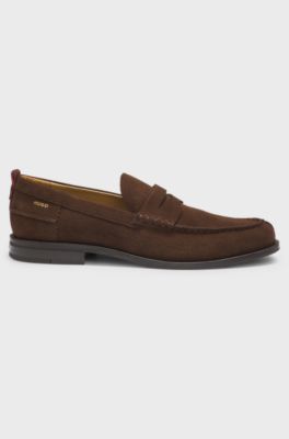 Suede loafers with penny trim, Light Brown