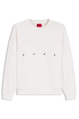 Cotton sweatshirt with logo embroidery and graphic print 1