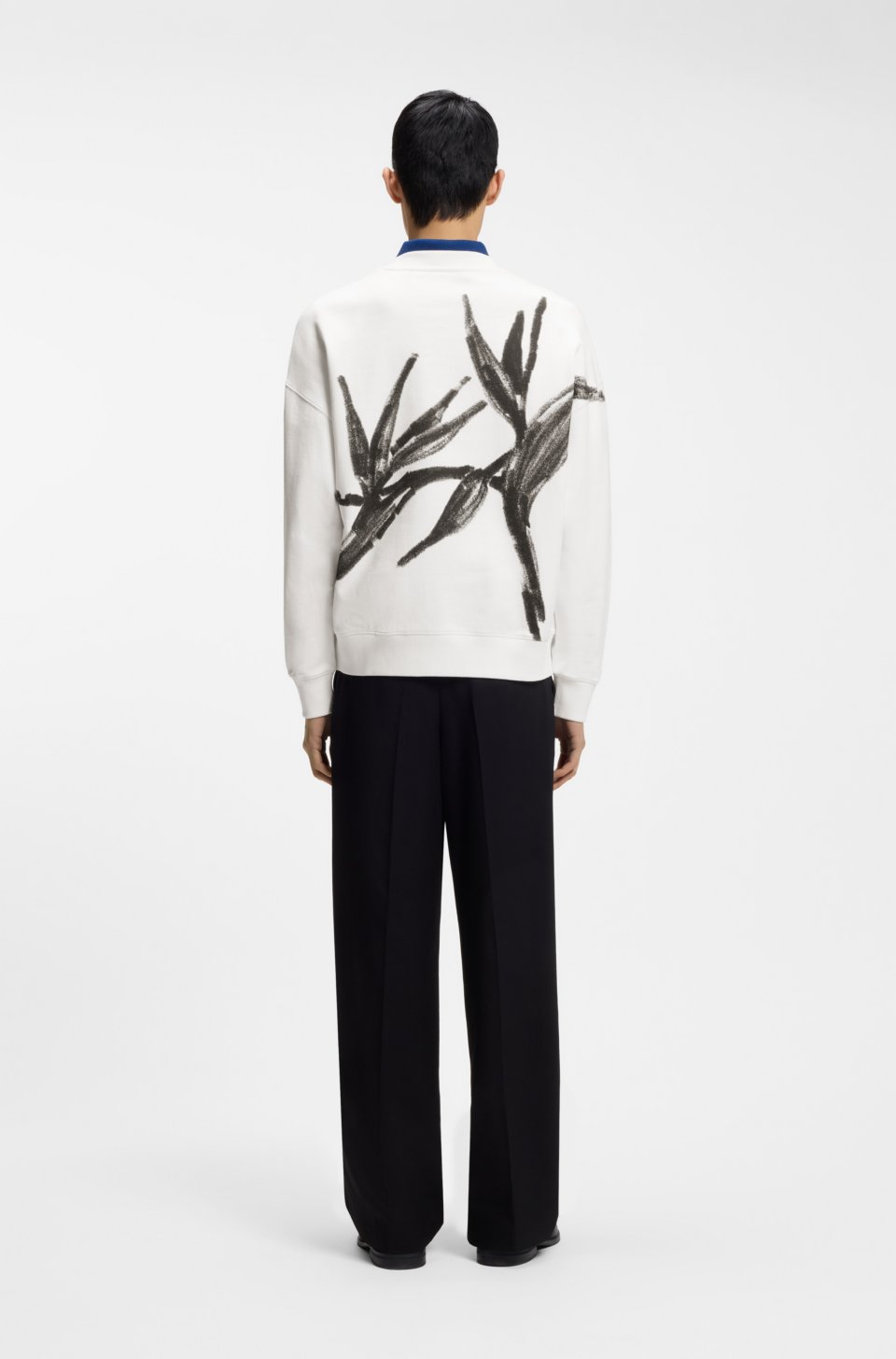 Cotton sweatshirt with logo embroidery and graphic print
