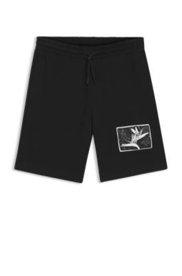 Cotton-terry shorts with artwork patch 1