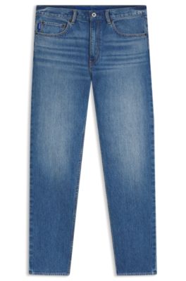 Slim-fit jeans in mid-blue stretch denim, Blue