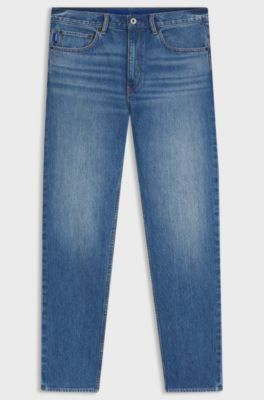 Jeans slim fit in denim elasticizzato blu medio, Blu