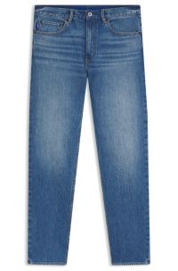 Slim-fit jeans in mid-blue stretch denim, Blue