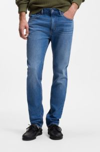 Jean Slim en denim stretch bleu, Bleu