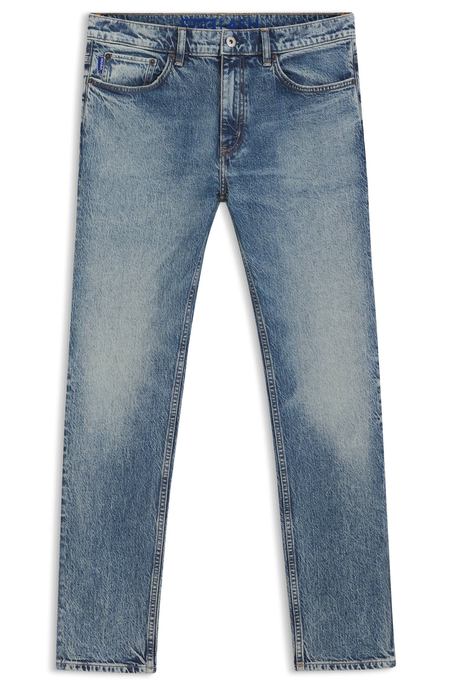 Hugo Slim-fit jeans in blue stonewashed stretch denim herr – bild 4