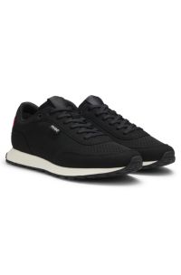Knitted-upper trainers with logo flag, Black