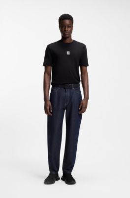 Sneakers in maglia con suola in EVA goffrata con logo, Nero