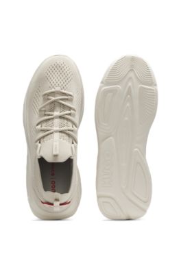 Knitted trainers with logo-embossed EVA sole, Light Beige