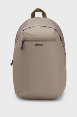 Sac &agrave; dos avec logo contrastant, Brun chin&eacute;