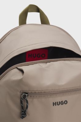 Sac &agrave; dos avec logo contrastant, Brun chin&eacute;