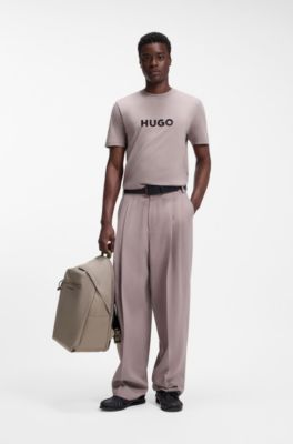 Sac &agrave; dos avec logo contrastant, Brun chin&eacute;