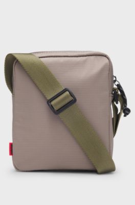 Crossbody bag with contrast logo, Light Brown