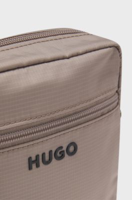 Crossbody bag with contrast logo, Light Brown