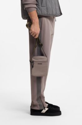 Crossbody-taske med kontrastlogo, Lysebrun