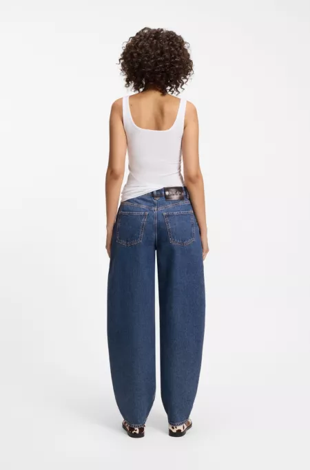Jean Barrel en denim japonais bleu