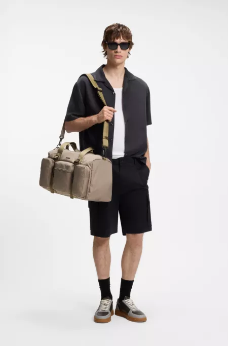 Holdall with silicone-print logo