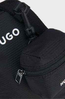 Logo phone holder with mini pouch, Black