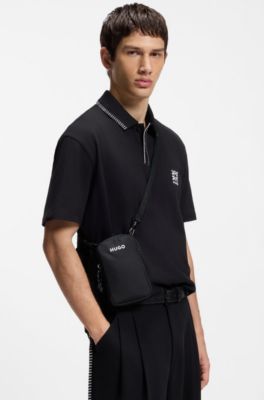 Logo phone holder with mini pouch, Black